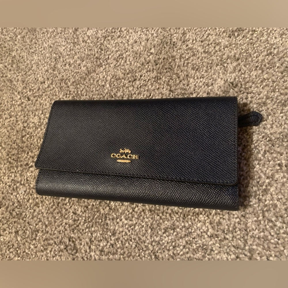 Coach Black and Gold Key & Card Holder
